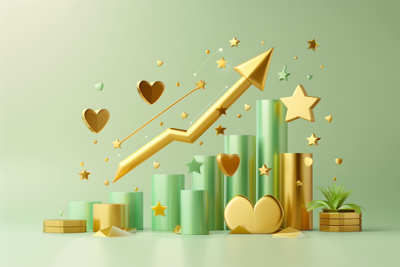 売上アップやグラフの実績イメージ